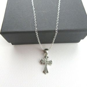 NEW- Sterling Silver Cross Pendant Necklace